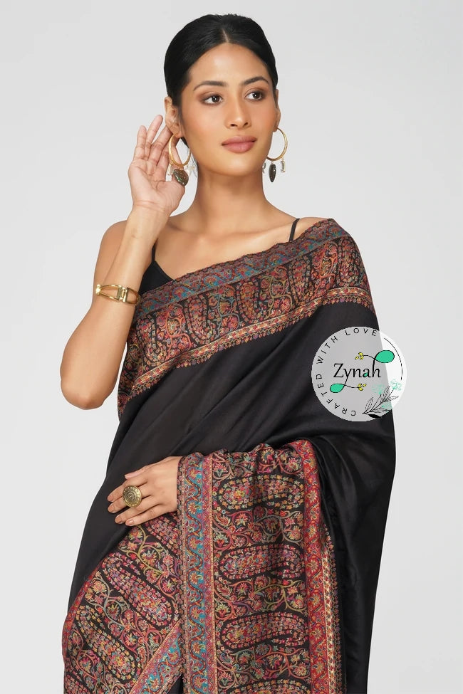 Zynah Pure Silk Kani Jamawar Saree with Grand Pallu & Border; Custom Stitched/Ready-made Blouse, Fall, Petticoat; Shipping available USA, Worldwide