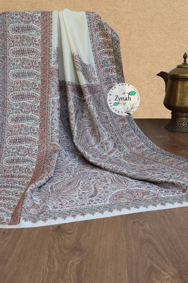Zynah Pure Silk Kani Jamawar Saree with Grand Pallu & Border; Custom Stitched/Ready-made Blouse, Fall, Petticoat; Shipping available USA, Worldwide