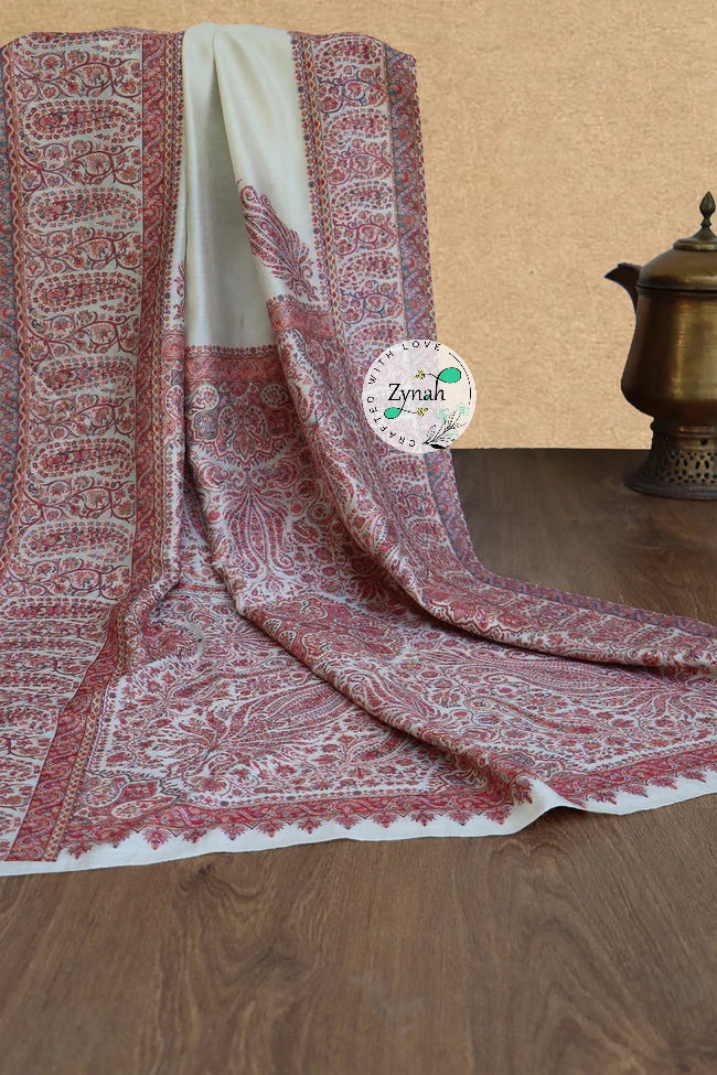 Zynah Pure Silk Kani Jamawar Saree with Grand Pallu & Border; Custom Stitched/Ready-made Blouse, Fall, Petticoat; Shipping available USA, Worldwide