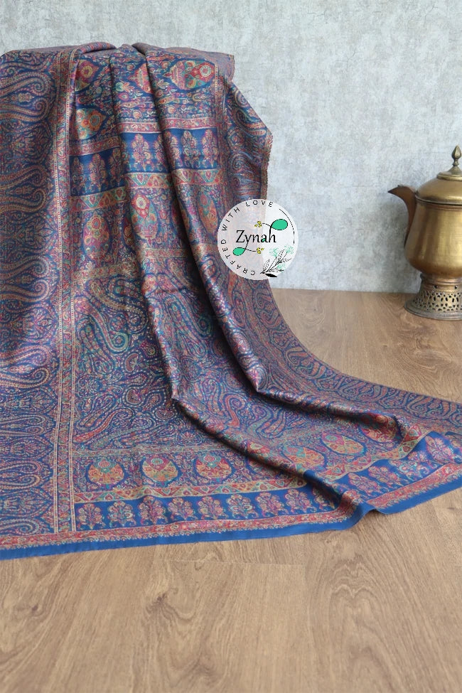 Zynah Pure Silk Kani Jamawar Saree with Grand Pallu & Border; Custom Stitched/Ready-made Blouse, Fall, Petticoat; Shipping available USA, Worldwide