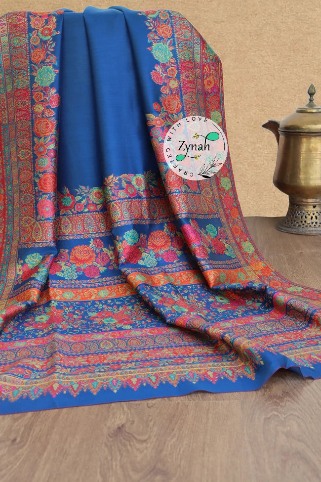 Zynah Pure Silk Kani Jamawar Saree with Grand Pallu & Border; Custom Stitched/Ready-made Blouse, Fall, Petticoat; Shipping available USA, Worldwide