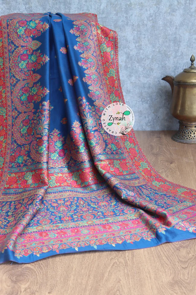 Zynah Pure Silk Kani Jamawar Saree with Butis Body, Grand Pallu & Border; Custom Stitched/Ready-made Blouse, Fall, Petticoat; Shipping available USA, Worldwide