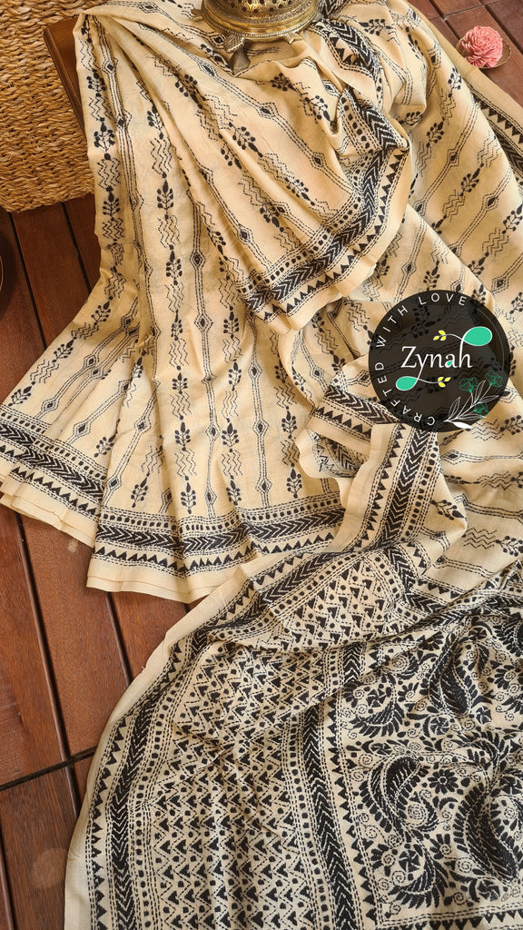 Zynah Pure Tussar Silk Kantha Saree; Custom Stitched/Ready-made Blouse, Fall, Petticoat; Shipping available USA, Worldwide