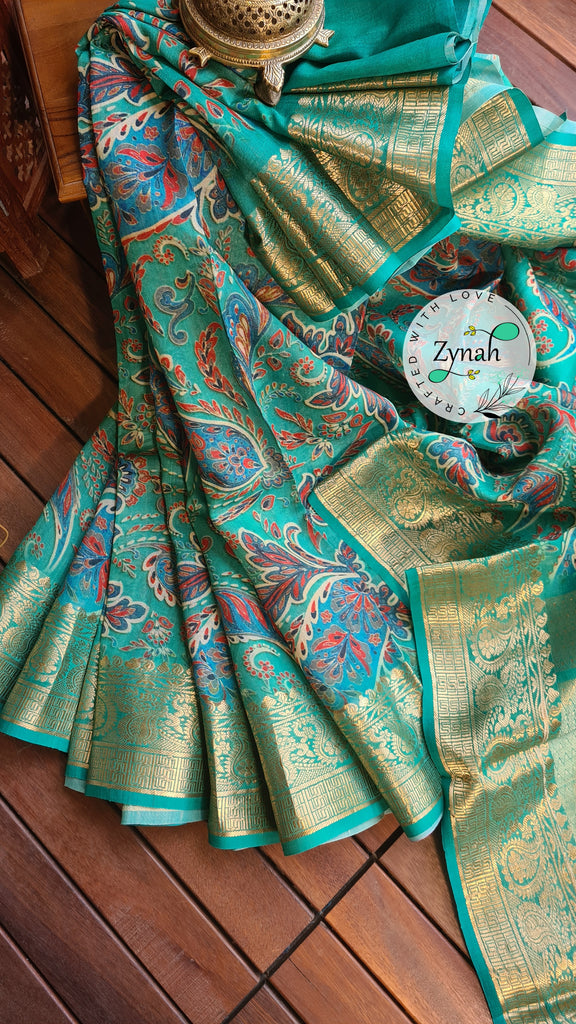 Zynah Pure Tussar Banarasi Silk Saree; Custom Stitched/Ready-made Blouse, Fall, Petticoat; Shipping available USA, Worldwide