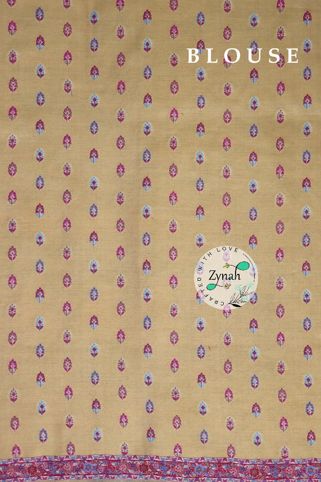 Zynah Pure Silk Kani Jamawar Saree with Grand Pallu & Border; Custom Stitched/Ready-made Blouse, Fall, Petticoat; Shipping available USA, Worldwide