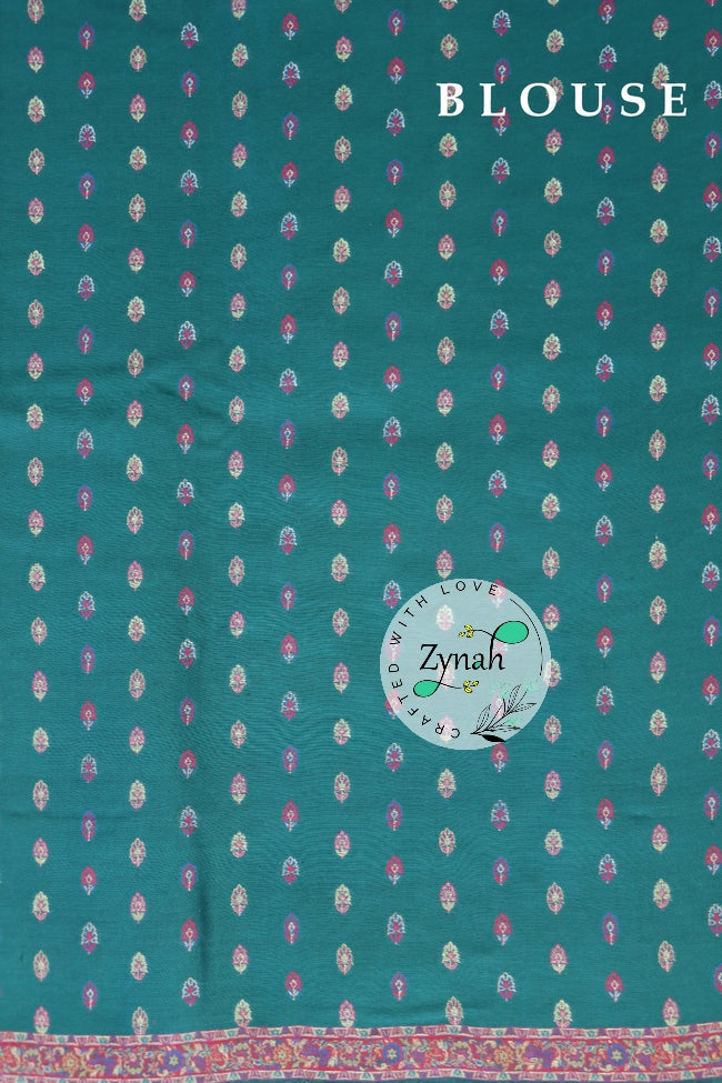 Zynah Pure Silk Kani Jamawar Saree with Grand Pallu & Border; Custom Stitched/Ready-made Blouse, Fall, Petticoat; Shipping available USA, Worldwide