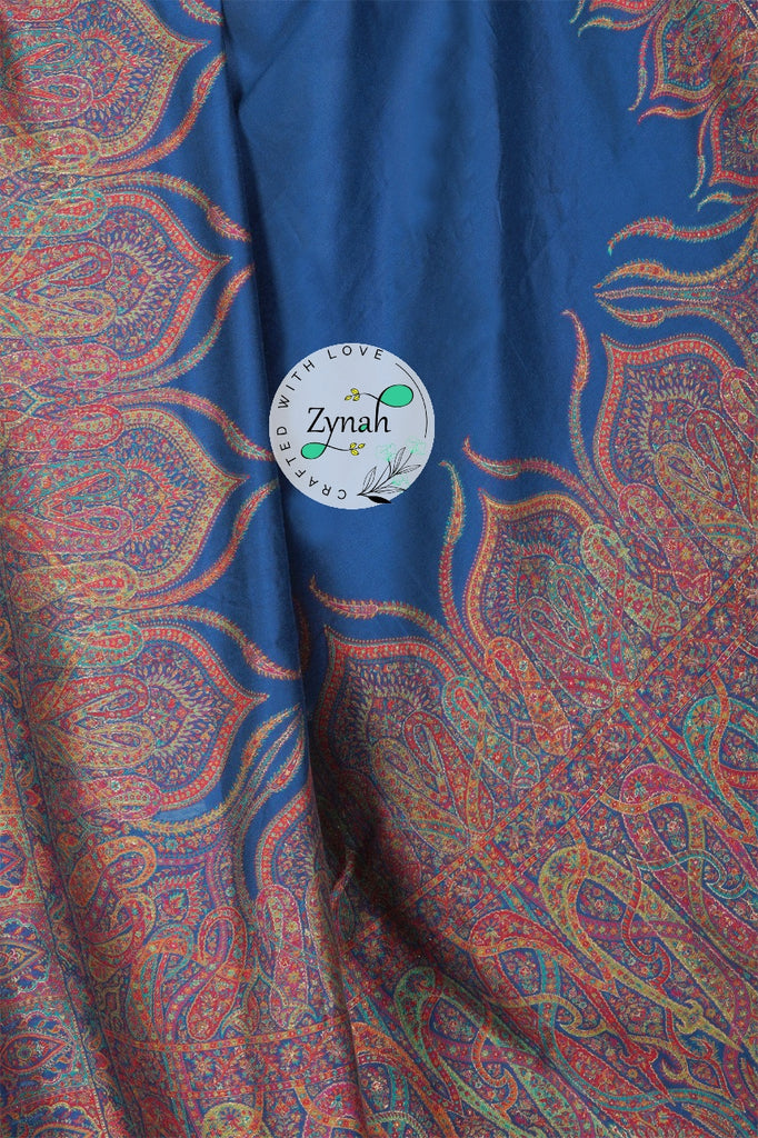 Zynah Pure Silk Kani Jamawar Saree with Grand Pallu & Border; Custom Stitched/Ready-made Blouse, Fall, Petticoat; Shipping available USA, Worldwide