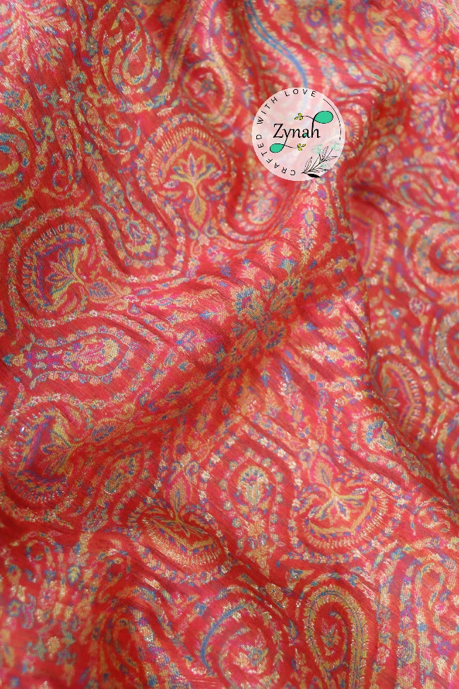 Zynah Pure Silk Kani Jamawar Saree with Grand Pallu & Border; Custom Stitched/Ready-made Blouse, Fall, Petticoat; Shipping available USA, Worldwide