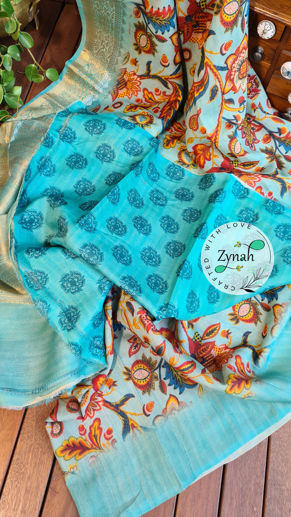 Zynah Pure Tussar Banarasi Silk Saree; Custom Stitched/Ready-made Blouse, Fall, Petticoat; Shipping available USA, Worldwide