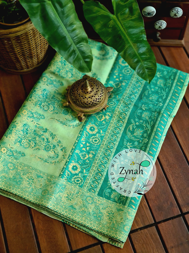 Zynah Pure Raw Silk Kani Saree with Grand Pallu; Custom Stitched/Ready-made Blouse, Fall, Petticoat; Shipping available USA, Worldwide