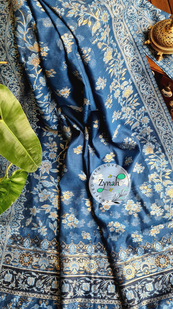 Zynah Pure Raw Silk Kani Saree with Grand Pallu; Custom Stitched/Ready-made Blouse, Fall, Petticoat; Shipping available USA, Worldwide