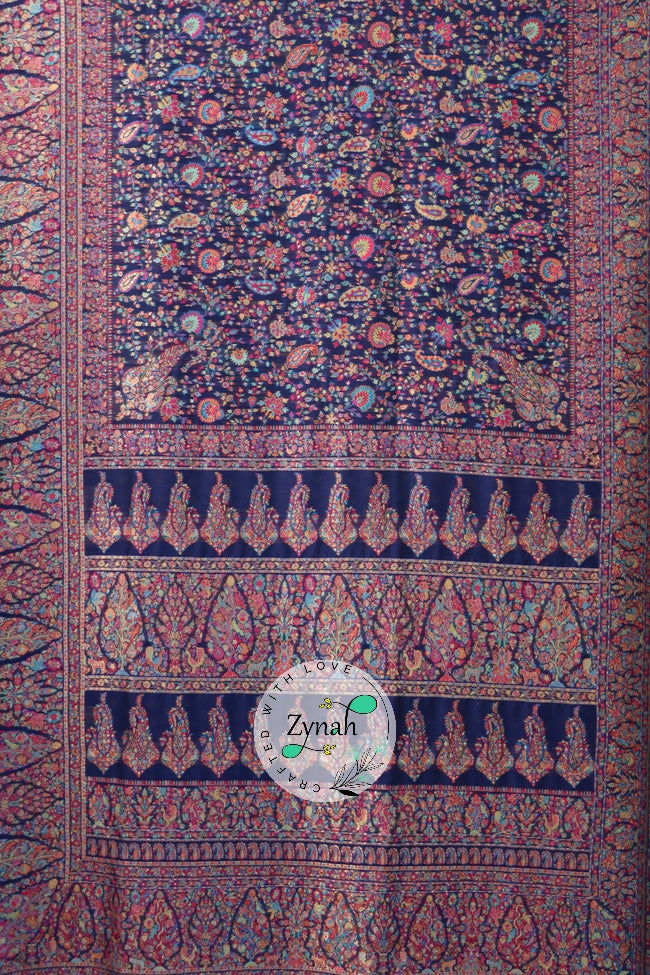 Zynah Pure Silk Kani Jamawar Saree with Grand Pallu & Border; Custom Stitched/Ready-made Blouse, Fall, Petticoat; Shipping available USA, Worldwide