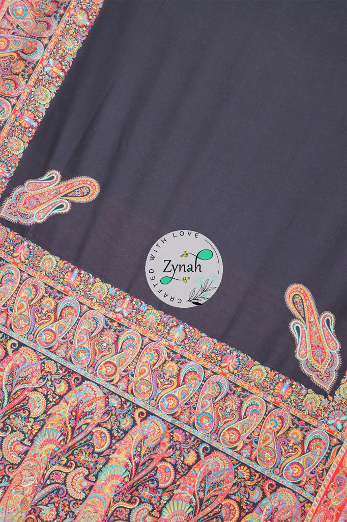 Zynah Pure Silk Kani Jamawar Saree with Grand Pallu & Border; Custom Stitched/Ready-made Blouse, Fall, Petticoat; Shipping available USA, Worldwide