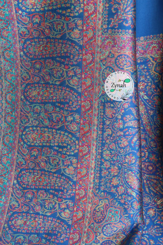 Zynah Pure Silk Kani Jamawar Saree with Grand Pallu & Border; Custom Stitched/Ready-made Blouse, Fall, Petticoat; Shipping available USA, Worldwide