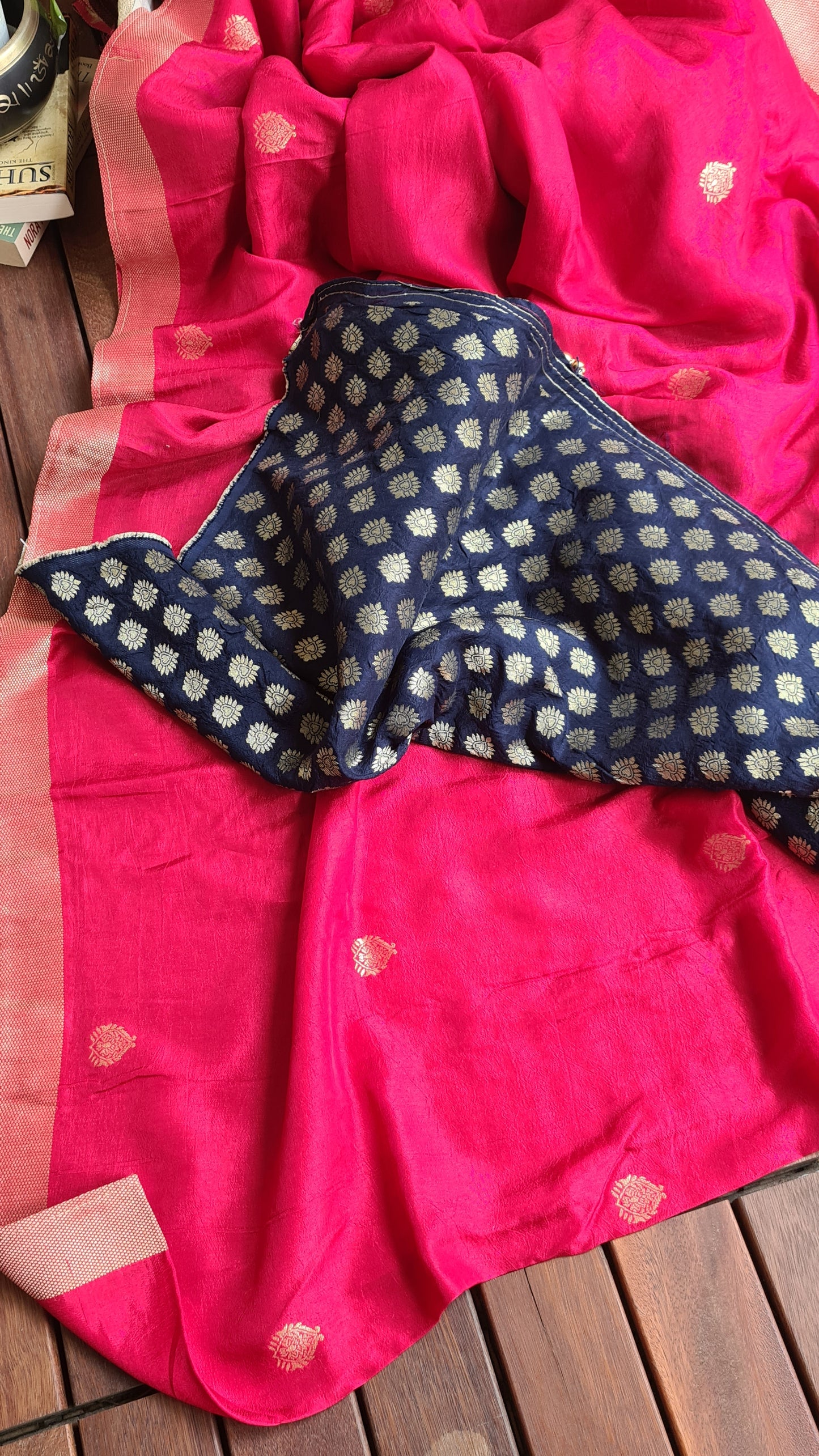 Zynah Pure Russian Silk Saree with Resham Woven Pallu, Brocade & Beads Tassels; Custom Stitched/Ready-made Blouse, Fall, Petticoat; Shipping available USA, Worldwide