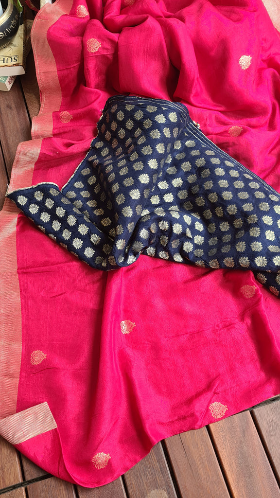 Zynah Pure Russian Silk Saree with Resham Woven Pallu, Brocade & Beads Tassels; Custom Stitched/Ready-made Blouse, Fall, Petticoat; Shipping available USA, Worldwide