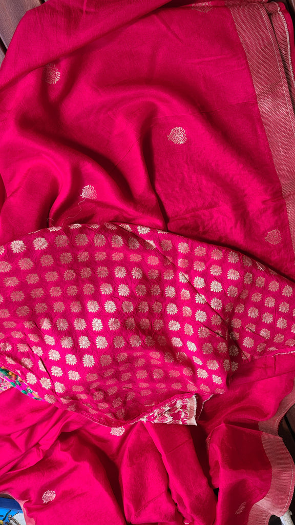 Zynah Pure Russian Silk Saree with Resham Woven Pallu, Brocade & Beads Tassels; Custom Stitched/Ready-made Blouse, Fall, Petticoat; Shipping available USA, Worldwide