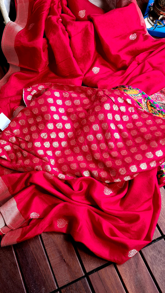 Zynah Pure Russian Silk Saree with Resham Woven Pallu, Brocade & Beads Tassels; Custom Stitched/Ready-made Blouse, Fall, Petticoat; Shipping available USA, Worldwide