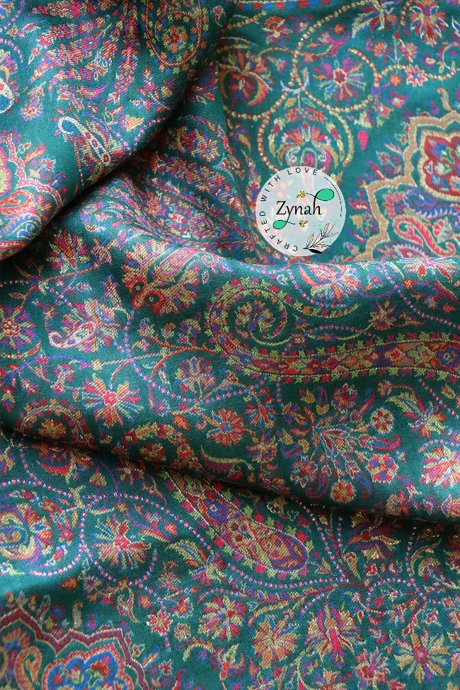 Zynah Pure Silk Kani Jamawar Saree with Grand Pallu & Border; Custom Stitched/Ready-made Blouse, Fall, Petticoat; Shipping available USA, Worldwide