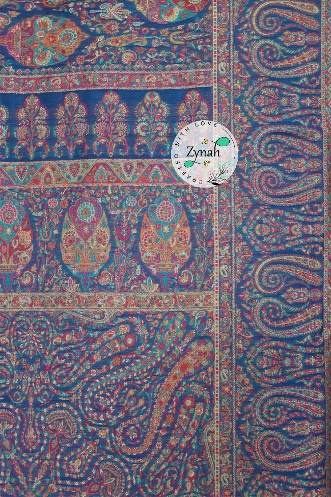 Zynah Pure Silk Kani Jamawar Saree with Grand Pallu & Border; Custom Stitched/Ready-made Blouse, Fall, Petticoat; Shipping available USA, Worldwide