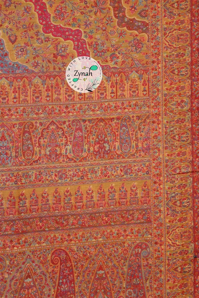 Zynah Pure Silk Kani Jamawar Saree with Grand Pallu & Border; Custom Stitched/Ready-made Blouse, Fall, Petticoat; Shipping available USA, Worldwide