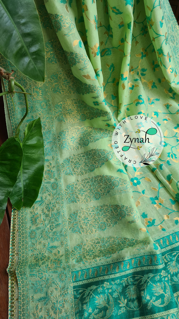 Zynah Pure Raw Silk Kani Saree with Grand Pallu; Custom Stitched/Ready-made Blouse, Fall, Petticoat; Shipping available USA, Worldwide