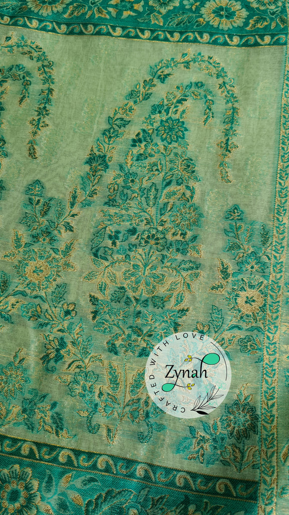 Zynah Pure Raw Silk Kani Saree with Grand Pallu; Custom Stitched/Ready-made Blouse, Fall, Petticoat; Shipping available USA, Worldwide