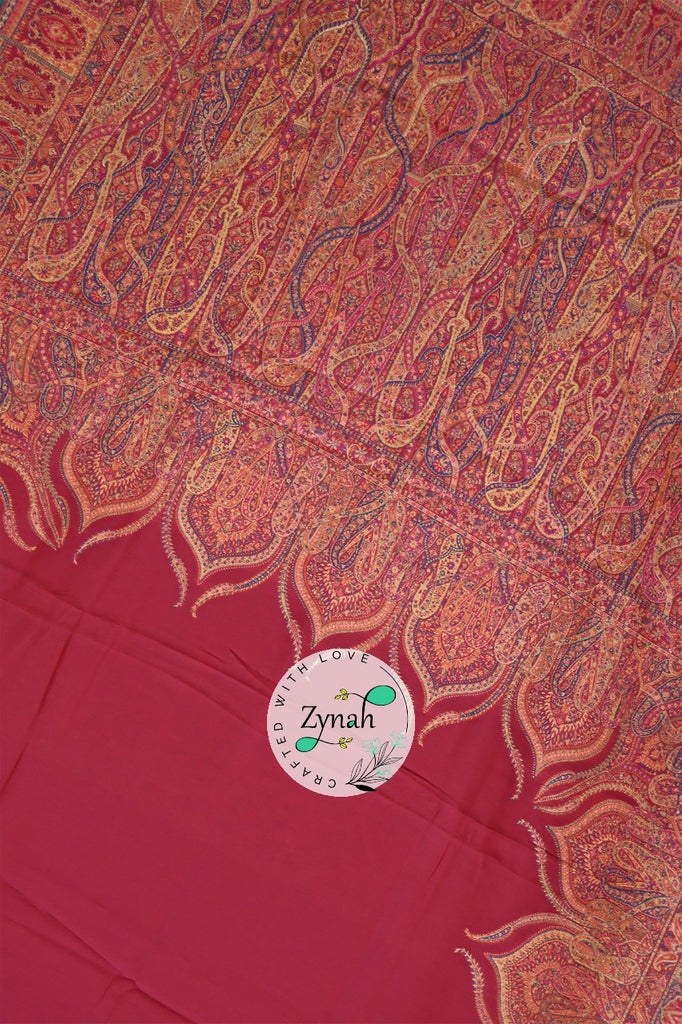 Zynah Pure Silk Kani Jamawar Saree with Grand Pallu & Border; Custom Stitched/Ready-made Blouse, Fall, Petticoat; Shipping available USA, Worldwide