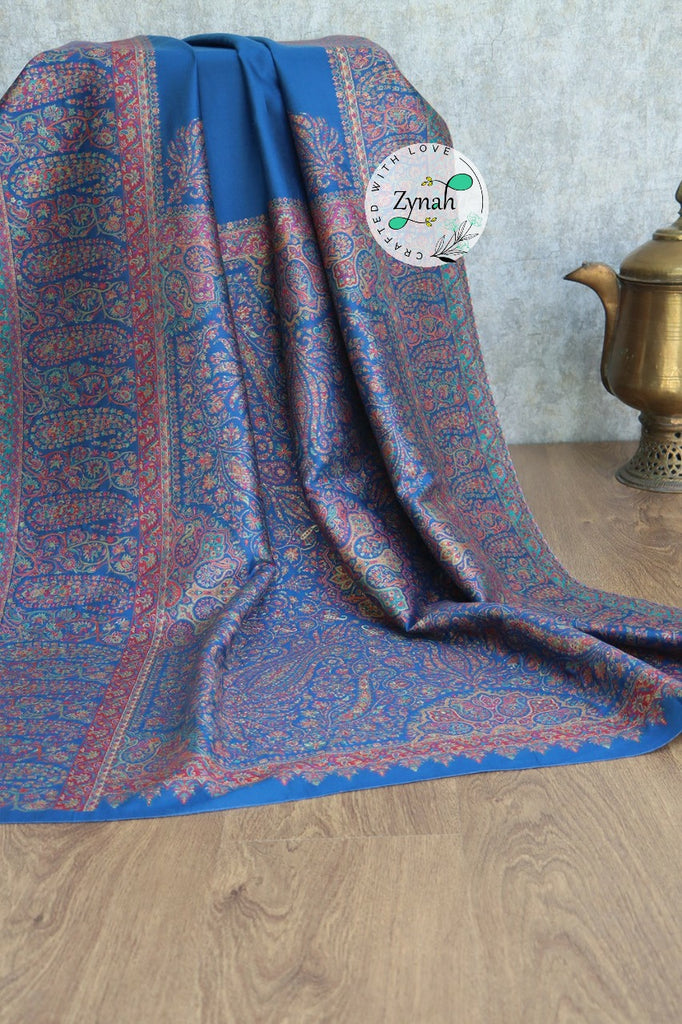 Zynah Pure Silk Kani Jamawar Saree with Grand Pallu & Border; Custom Stitched/Ready-made Blouse, Fall, Petticoat; Shipping available USA, Worldwide