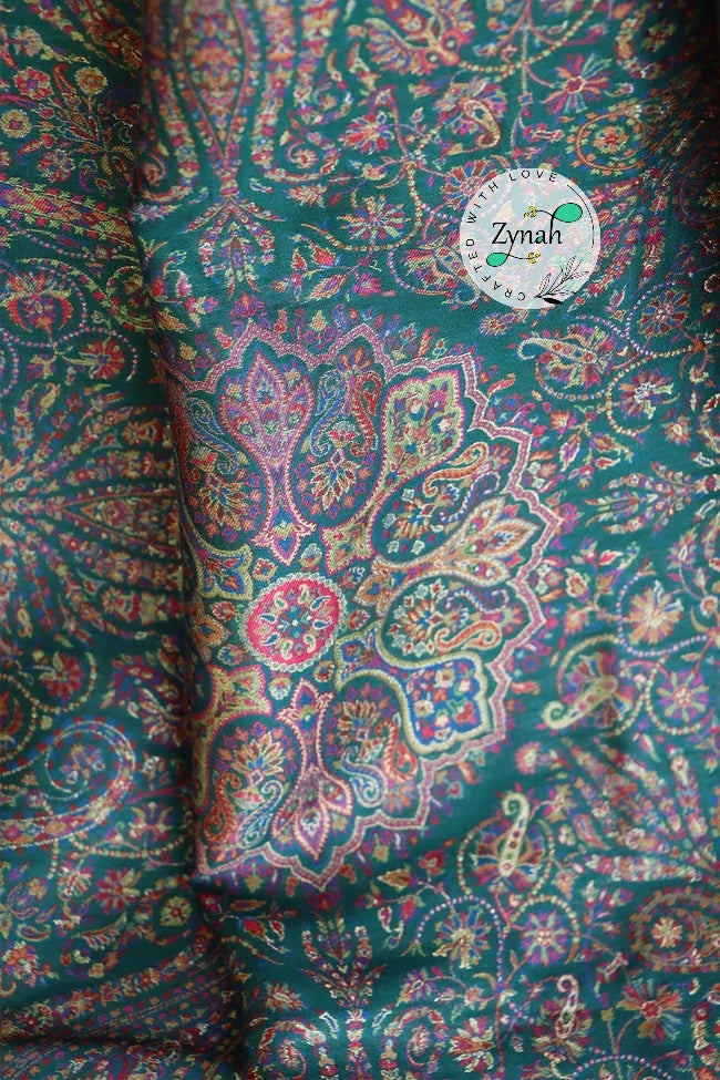 Zynah Pure Silk Kani Jamawar Saree with Grand Pallu & Border; Custom Stitched/Ready-made Blouse, Fall, Petticoat; Shipping available USA, Worldwide