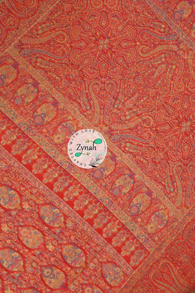 Zynah Pure Silk Kani Jamawar Saree with Grand Pallu & Border; Custom Stitched/Ready-made Blouse, Fall, Petticoat; Shipping available USA, Worldwide