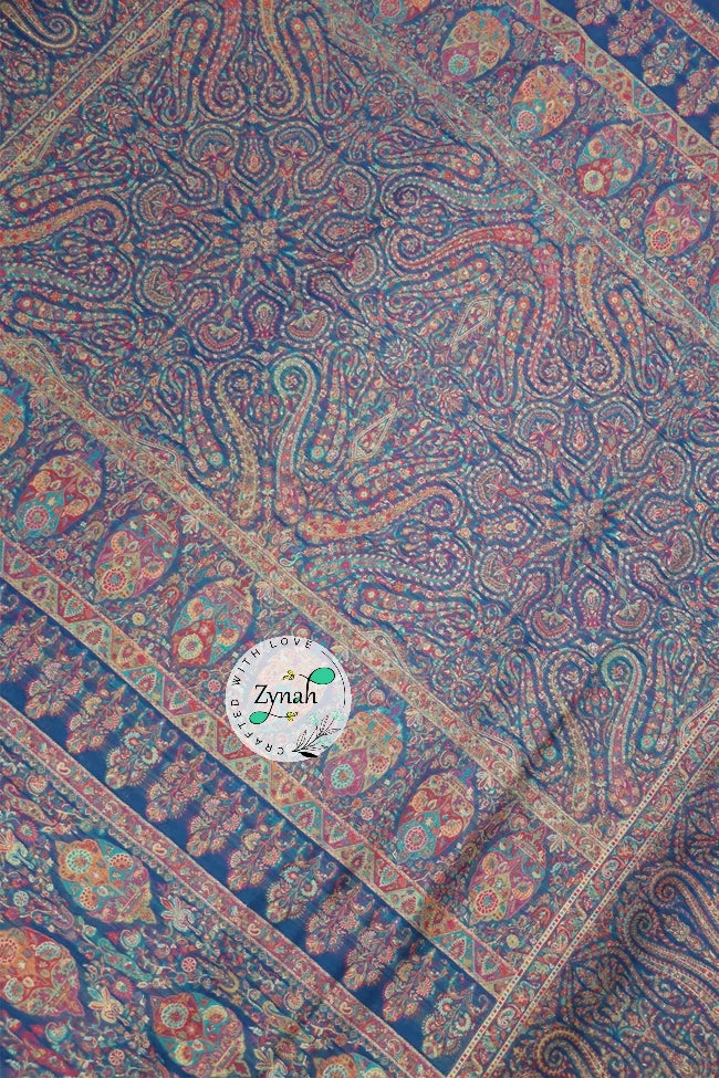 Zynah Pure Silk Kani Jamawar Saree with Grand Pallu & Border; Custom Stitched/Ready-made Blouse, Fall, Petticoat; Shipping available USA, Worldwide