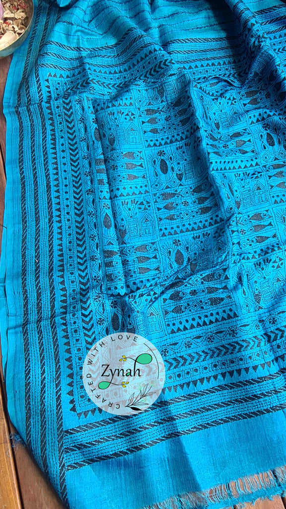 Zynah Handwoven Kantha Silk Saree; Custom Stitched/Ready-made Blouse, Fall, Petticoat; Shipping available USA, Worldwide
