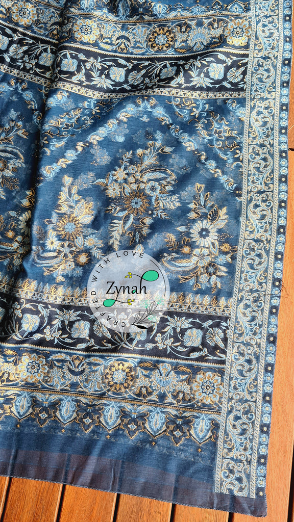 Zynah Pure Raw Silk Kani Saree with Grand Pallu; Custom Stitched/Ready-made Blouse, Fall, Petticoat; Shipping available USA, Worldwide