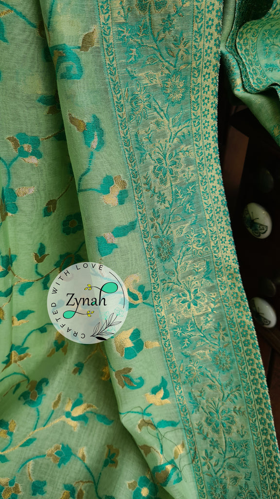 Zynah Pure Raw Silk Kani Saree with Grand Pallu; Custom Stitched/Ready-made Blouse, Fall, Petticoat; Shipping available USA, Worldwide