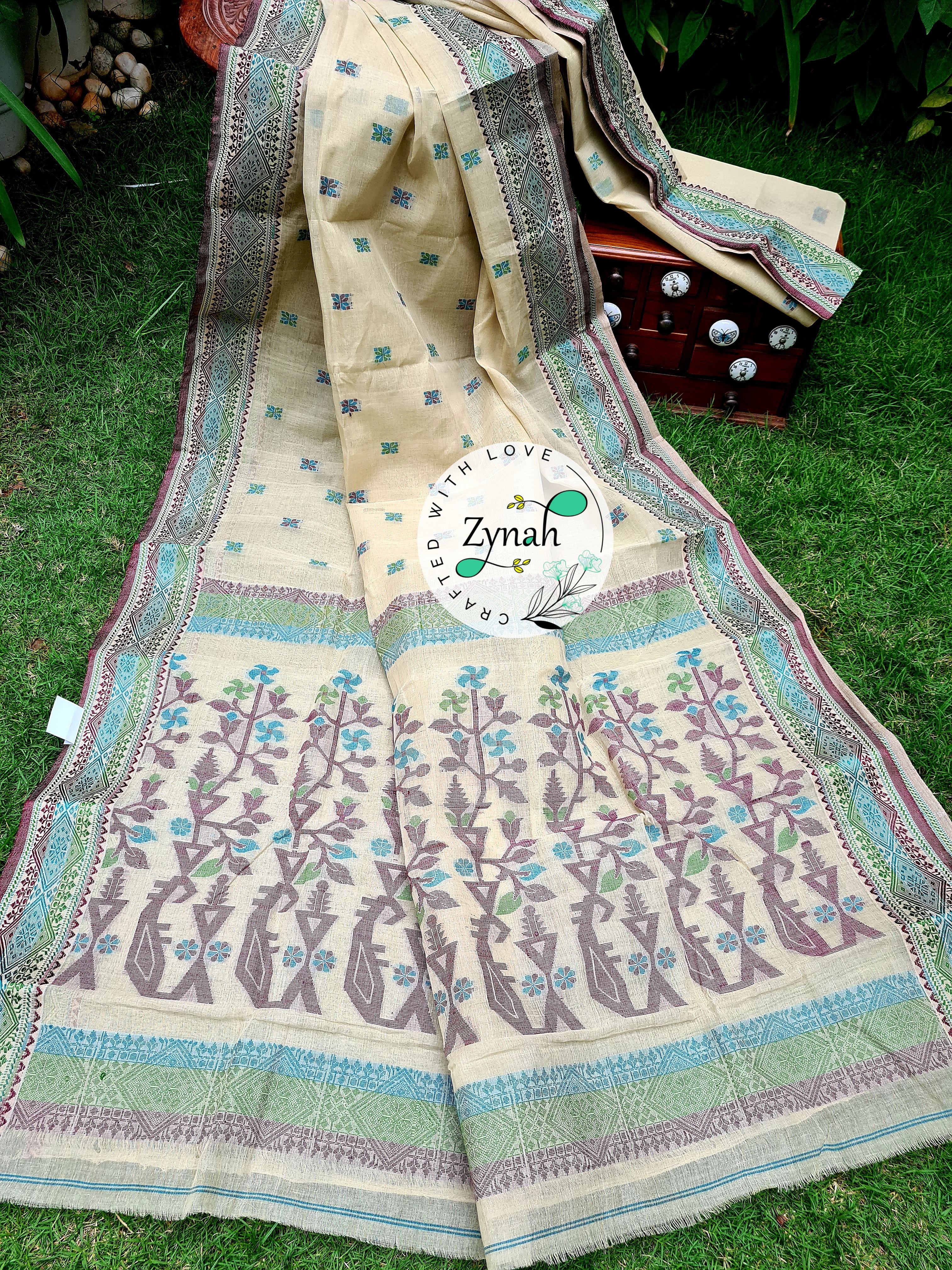 Zynah Off-white Color Pure Handspun Cotton Saree with Zari Weave Border; Custom Stitched/Ready-made Blouse, Fall, Petticoat; Shipping available USA, Worldwide Zynah Off-white Color Pure Handspun Cotton Saree with Zari Weave Border; Custom Stitched/Ready-made Blouse, Fall, Petticoat; Shipping available USA, Worldwide