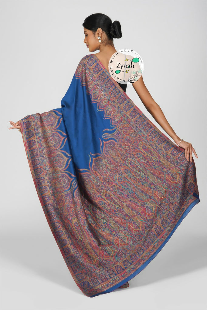 Zynah Pure Silk Kani Jamawar Saree with Grand Pallu & Border; Custom Stitched/Ready-made Blouse, Fall, Petticoat; Shipping available USA, Worldwide