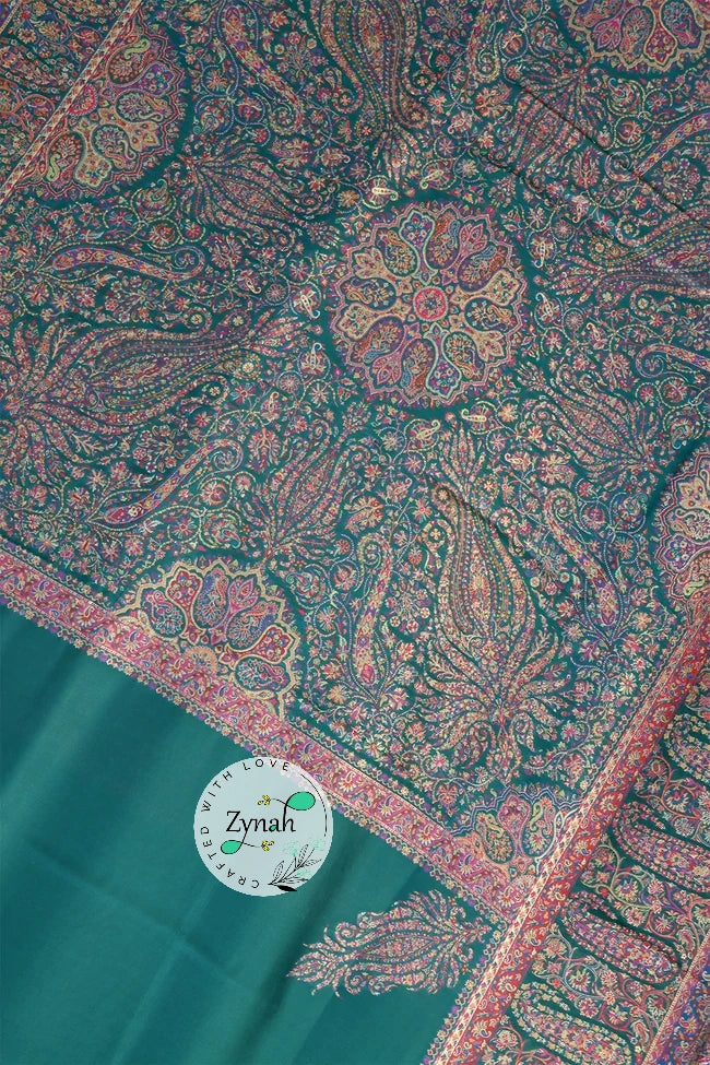 Zynah Pure Silk Kani Jamawar Saree with Grand Pallu & Border; Custom Stitched/Ready-made Blouse, Fall, Petticoat; Shipping available USA, Worldwide