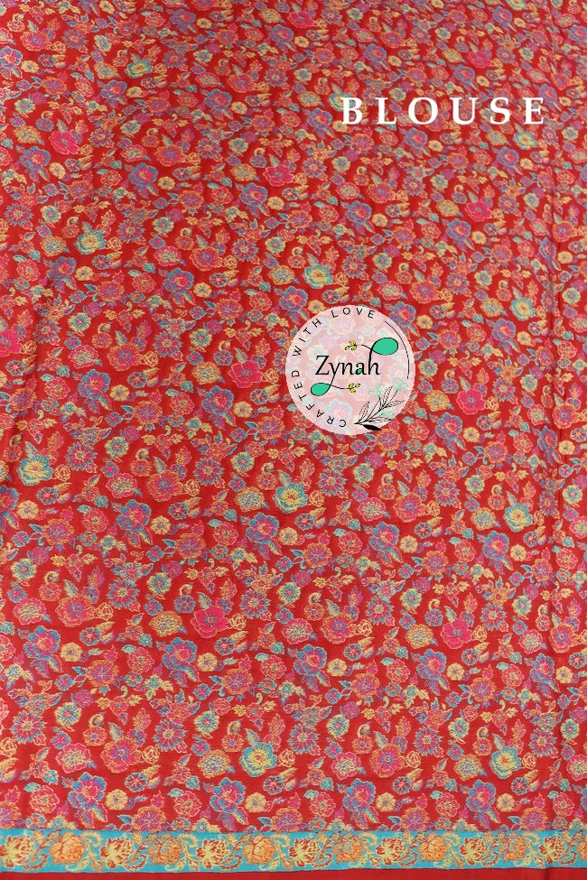 Zynah Pure Silk Kani Jamawar Saree with Grand Pallu & Border; Custom Stitched/Ready-made Blouse, Fall, Petticoat; Shipping available USA, Worldwide