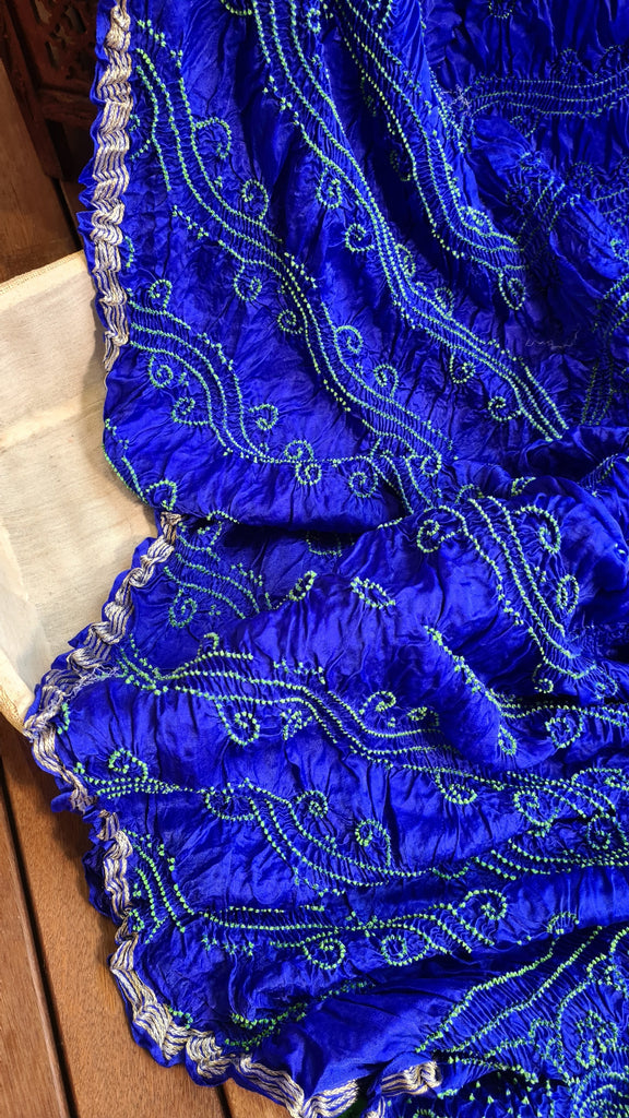 Zynah Pure Gajji Silk Designer Bandhani Saree with Zari Border & Pallu; Custom Stitched/Ready-made Blouse, Fall, Petticoat; Shipping available USA, Worldwide