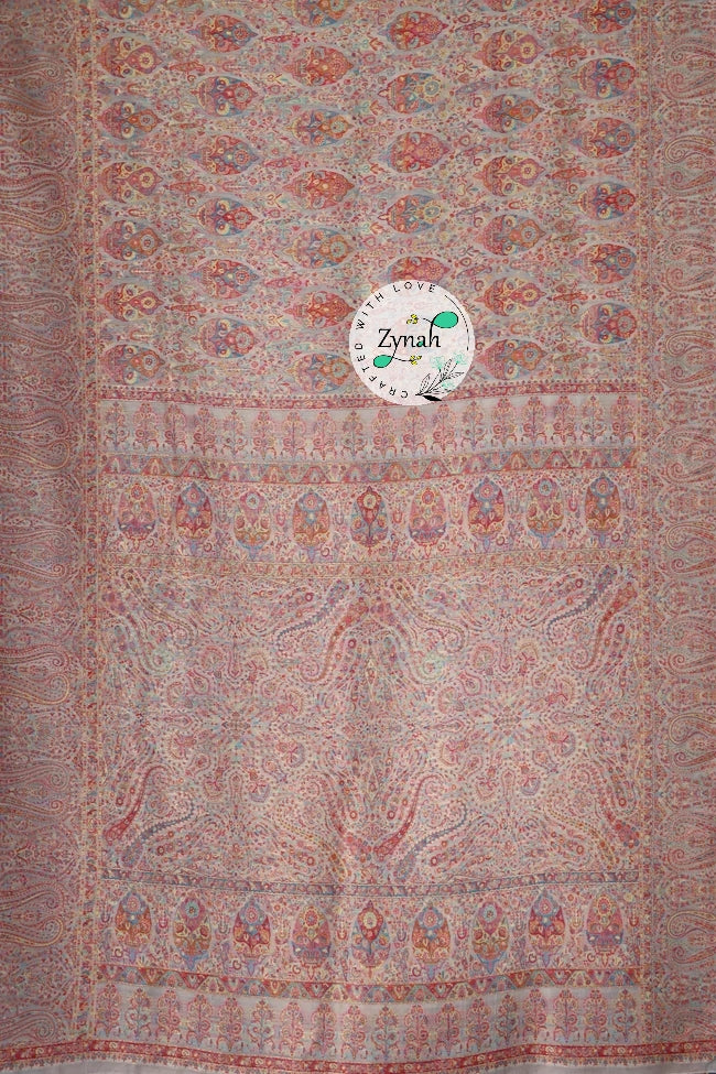 Zynah Pure Silk Kani Jamawar Saree with Grand Pallu & Border; Custom Stitched/Ready-made Blouse, Fall, Petticoat; Shipping available USA, Worldwide