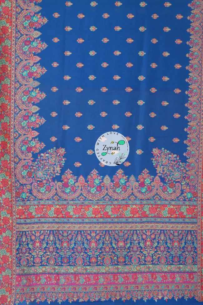 Zynah Pure Silk Kani Jamawar Saree with Butis Body, Grand Pallu & Border; Custom Stitched/Ready-made Blouse, Fall, Petticoat; Shipping available USA, Worldwide