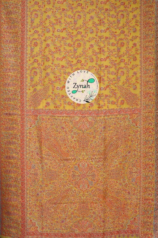 Zynah Pure Silk Kani Jamawar Saree with Grand Pallu & Border; Custom Stitched/Ready-made Blouse, Fall, Petticoat; Shipping available USA, Worldwide