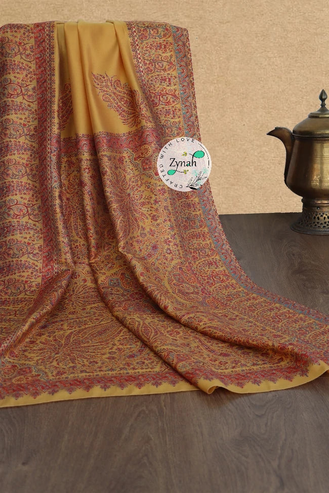 Zynah Pure Silk Jamawar Kani Saree with Grand Pallu; Custom Stitched/Ready-made Blouse, Fall, Petticoat; Shipping available USA, Worldwide