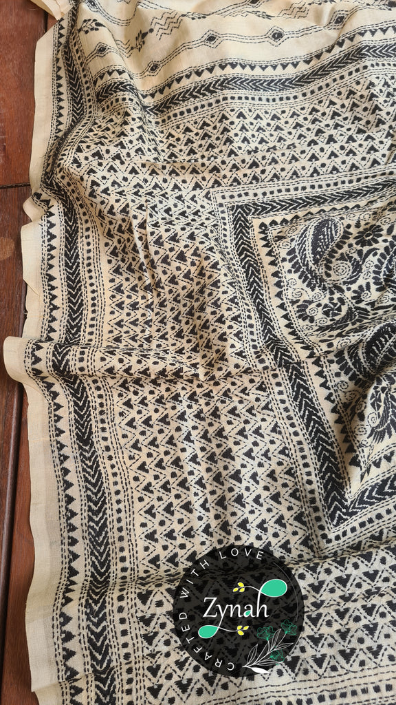 Zynah Pure Tussar Silk Kantha Saree; Custom Stitched/Ready-made Blouse, Fall, Petticoat; Shipping available USA, Worldwide