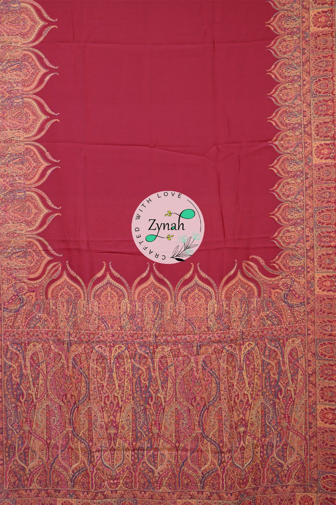 Zynah Pure Silk Kani Jamawar Saree with Grand Pallu & Border; Custom Stitched/Ready-made Blouse, Fall, Petticoat; Shipping available USA, Worldwide