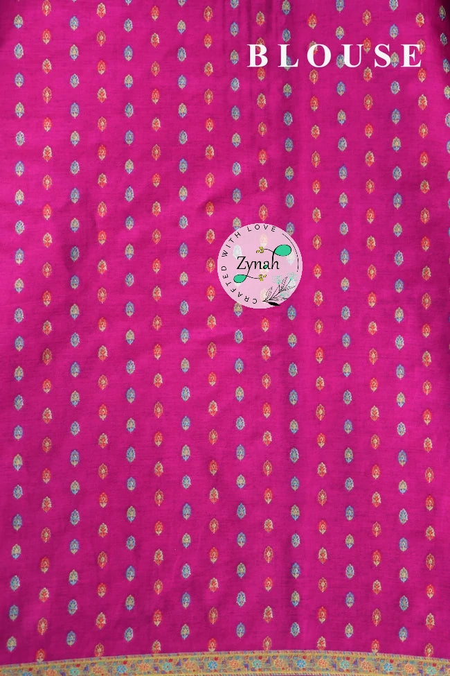 Zynah Pure Silk Kani Jamawar Saree with Grand Pallu & Border; Custom Stitched/Ready-made Blouse, Fall, Petticoat; Shipping available USA, Worldwide