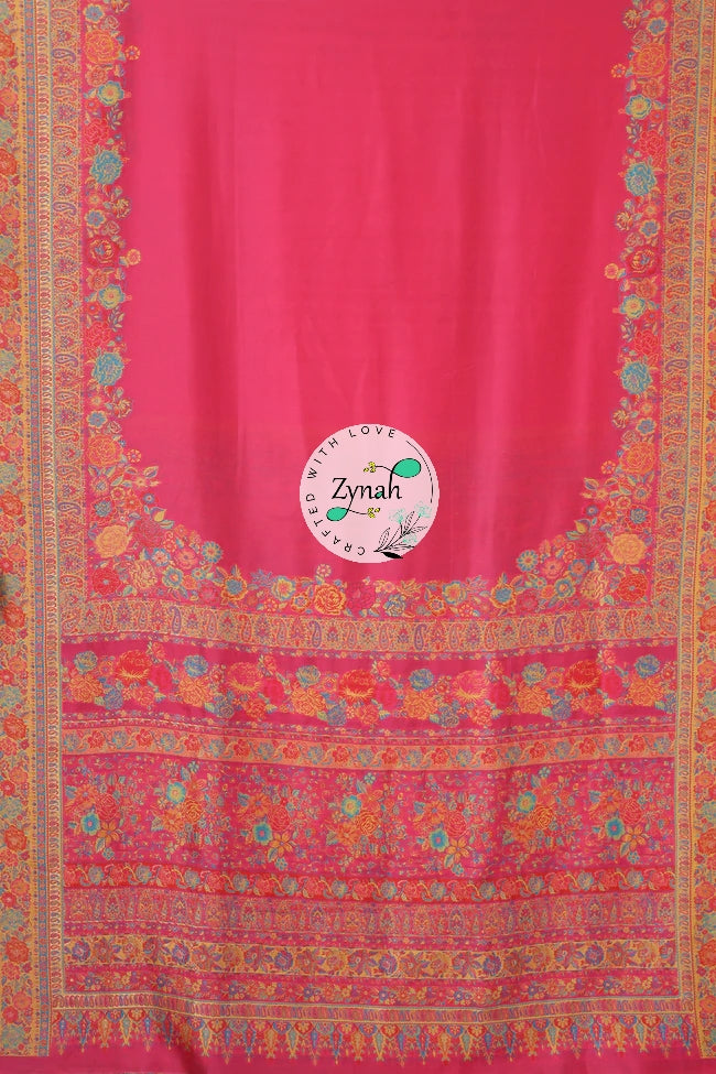 Zynah Pure Silk Kani Jamawar Saree with Grand Pallu & Border; Custom Stitched/Ready-made Blouse, Fall, Petticoat; Shipping available USA, Worldwide