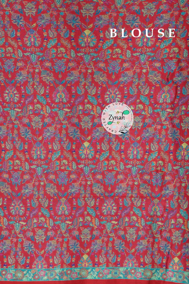 Zynah Pure Silk Kani Jamawar Saree with Butis Body, Grand Pallu & Border; Custom Stitched/Ready-made Blouse, Fall, Petticoat; Shipping available USA, Worldwide