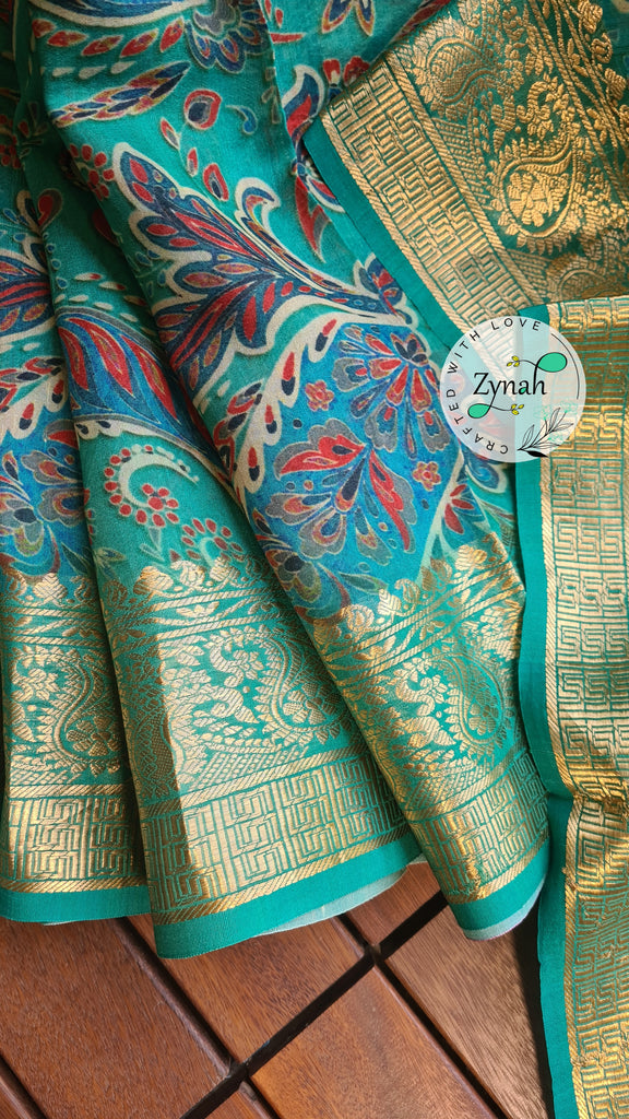 Zynah Pure Tussar Banarasi Silk Saree; Custom Stitched/Ready-made Blouse, Fall, Petticoat; Shipping available USA, Worldwide